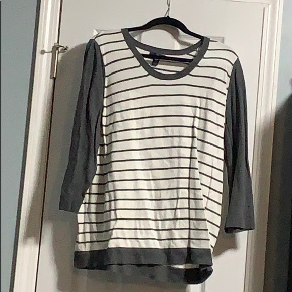 GAP Sweaters - Gap gray and white stripe sweater XXL